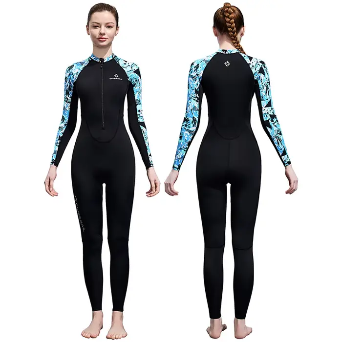 Femmes corps complet maillot de bain anti-éruption Lycra mince combinaison une pièce maillots de bai