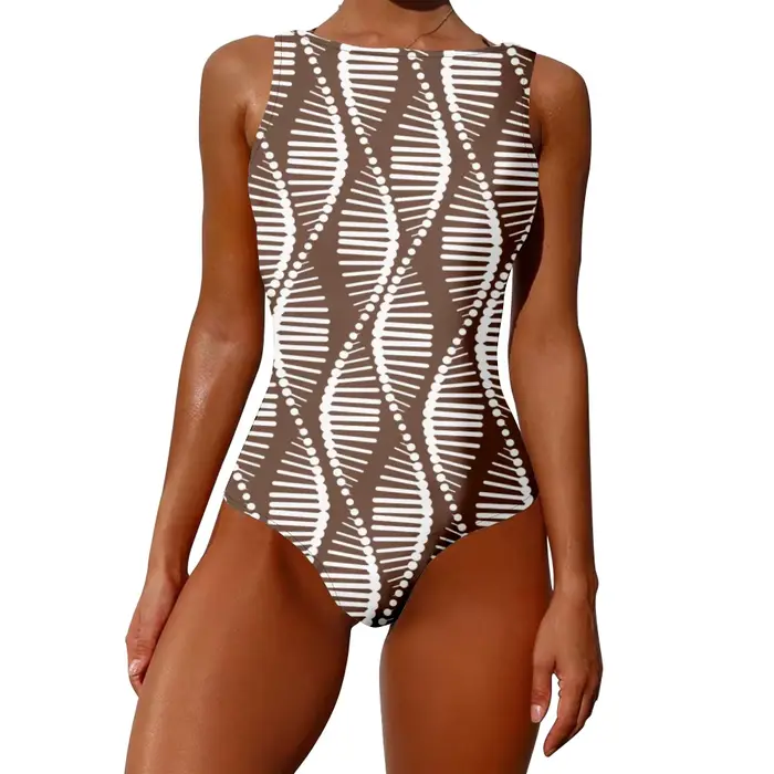 Maillot de bain une pièce ​ Aqua Swirl DNA motif imprimé vêtements de sport décontractés maillots
