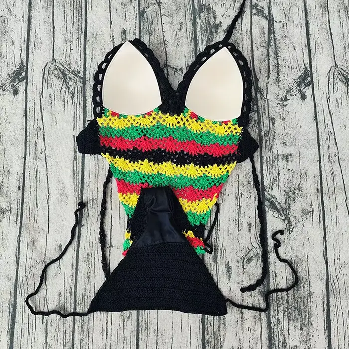 Ennuyeux miel femmes mode nouveau Sexy à la main Crochet Bikini costume couleur Sexy une pièce maill