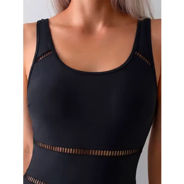 Maillot de bain une pièce noir sexy pour femme