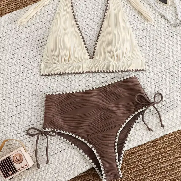 Bikini contrastant pour femmes