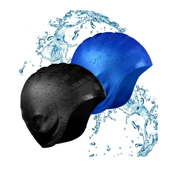 Bonnet de bain en Silicone, couleur unie, Protection des oreilles, imperméable, détachable, Durable, grand, haute élasticité, cheveux longs