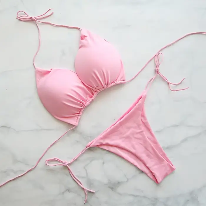 Maillot de bain d'été femmes Sexy Bikini ensemble push-up rembourré soutien-gorge string deux pièces