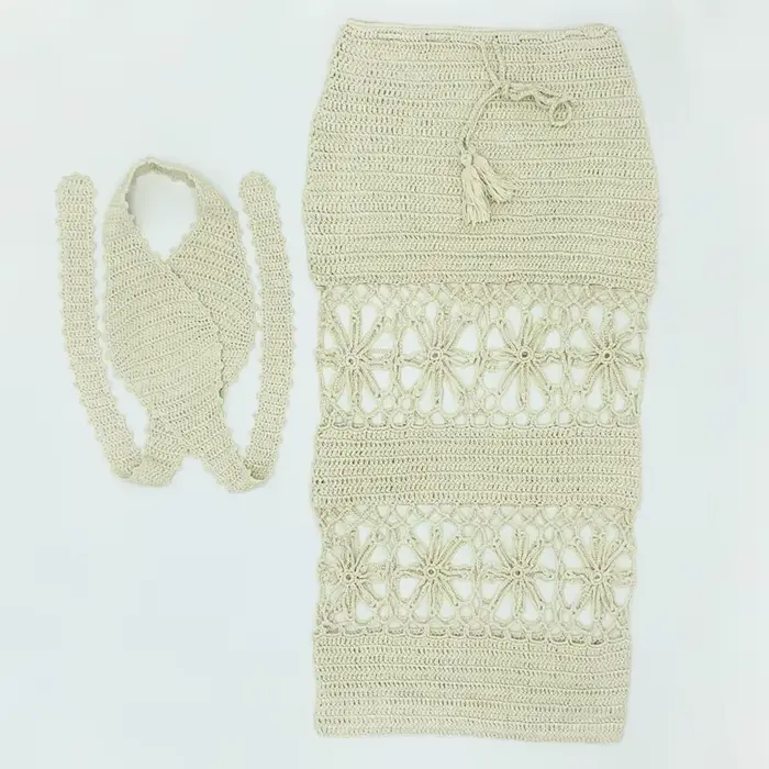 Robe de plage longue, détail Crochet, fait à la main, Cover-up, Maxi, vêtements de plage, pour les v