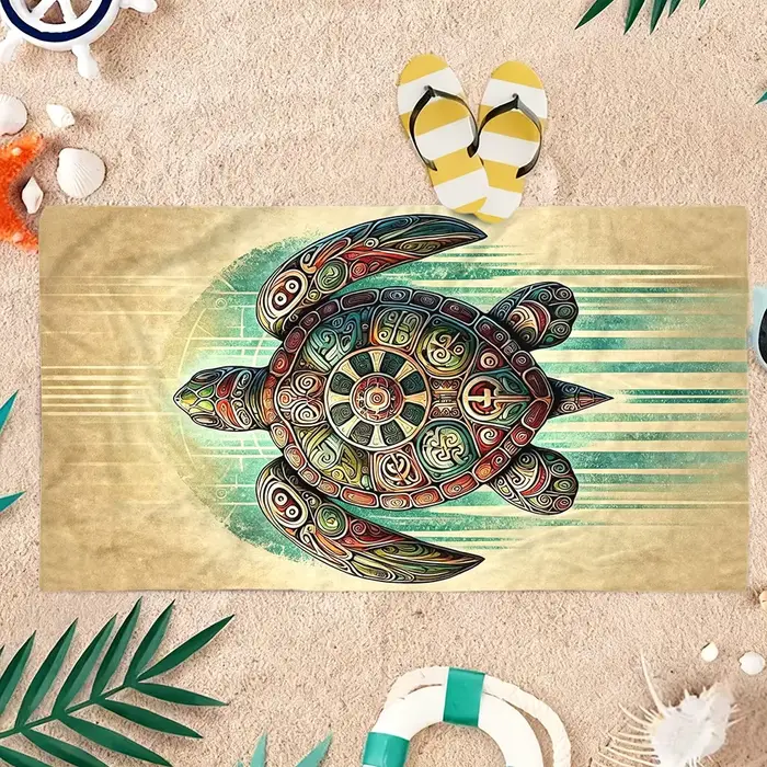 Serviette de plage en forme de tortue de mer, petite et grande, à séchage rapide, pour la plage, la 