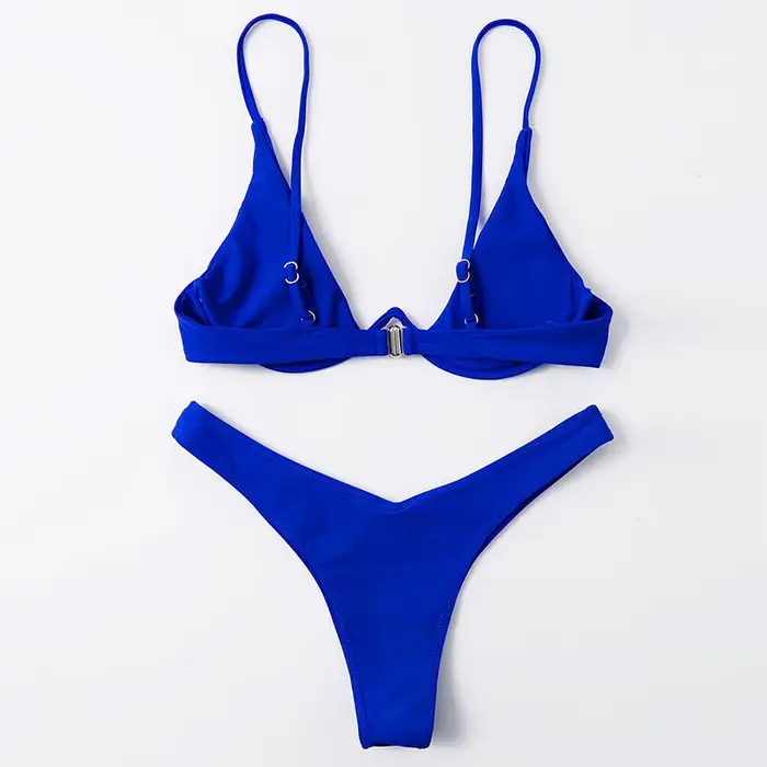Sexy à armatures Bikini femmes solide Push Up soutien-gorge string maillot de bain 2025 deux pièces