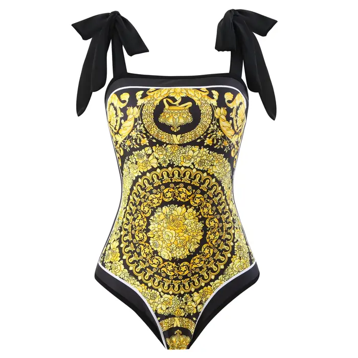 Offre spéciale de la saison nouveau maillot de bain une pièce rétro femmes conservateur crème solaire jupe printemps