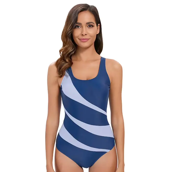 Maillot de bain une pièce sportif à blocs de couleurs pour femmes, Design Sexy ajusté avec maillot d