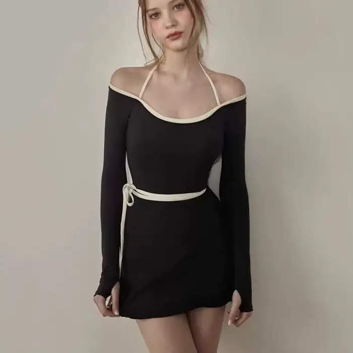 Maillot de bain une pièce amincissant à manches longues pour femme, style conservateur, élégant et t