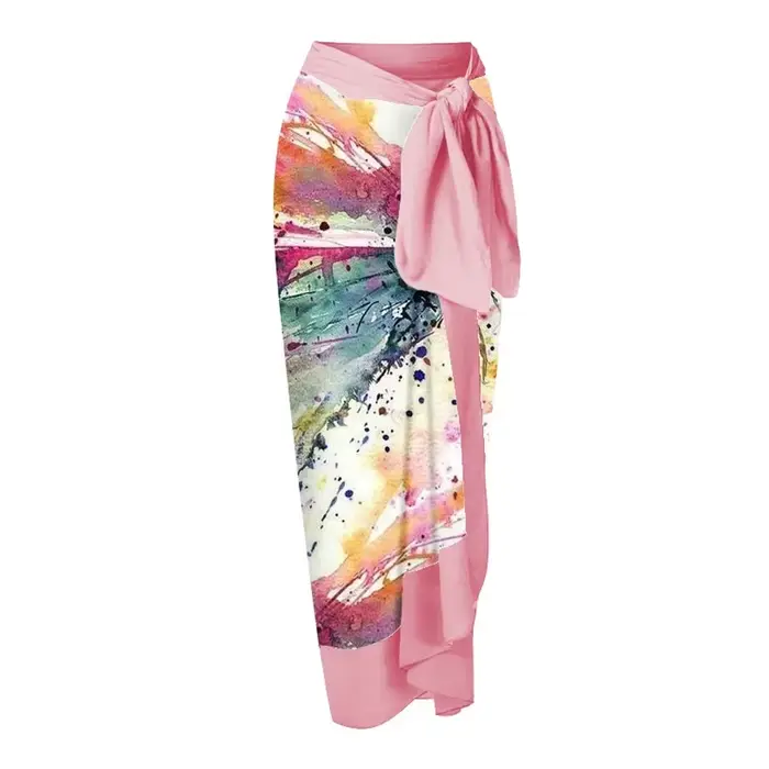 Splash-Ink Art One Initiated Ruffle Swimsuit for Women, fraîchement Bikini, V-Neck Cut Out, Surf Swi