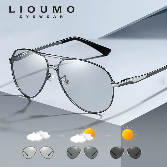 LIvissed MO-Lunettes de soleil d'aviation pour hommes et femmes, polarisées photochromiques, décolor