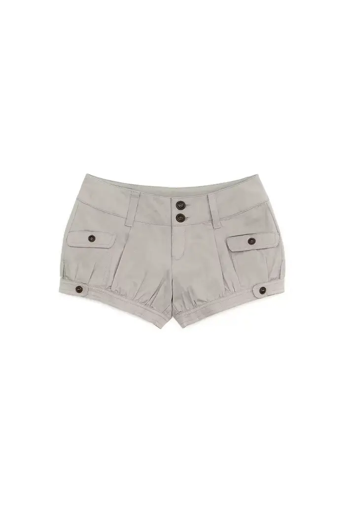 Shorts cargo rétro délavés taille basse slim décontractés pour femme, motif citrouille coréenne