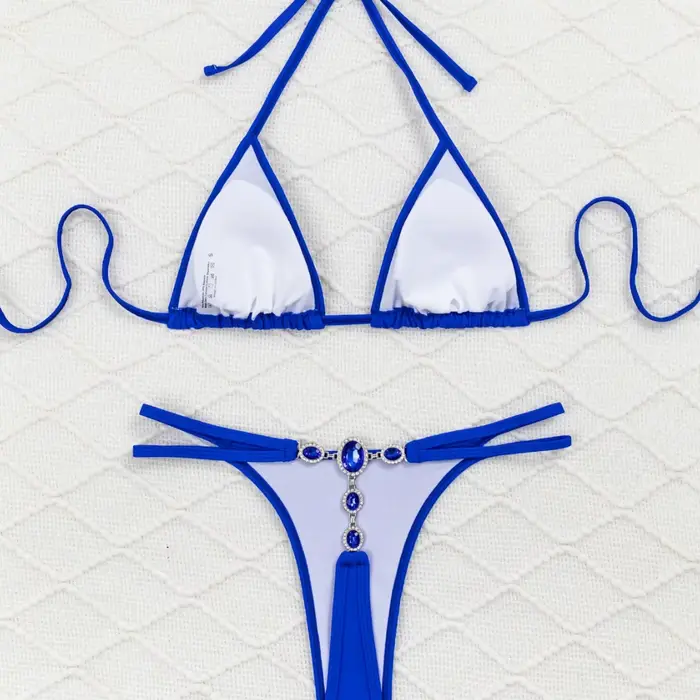 DEKA nouveau Sexy une épaule Bikini femme string maillot de bain femmes diamant maillots de bain deu