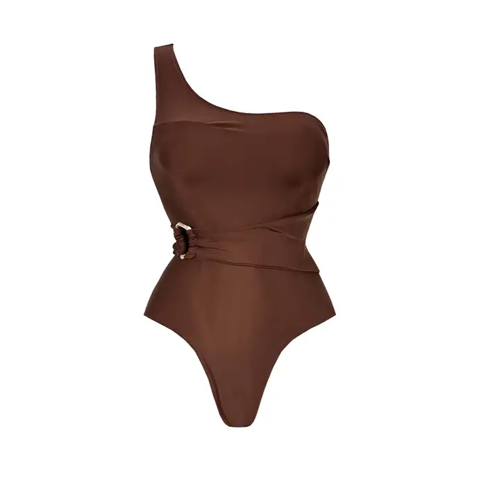 2 pièces une épaule maillot de bain avec jupe longue femmes Sexy Bikinis femme Bandeau Biquini ceint