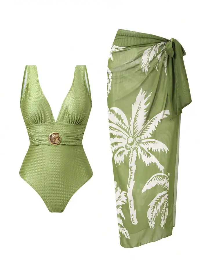 Maillot de bain une pièce pour femme, style conservateur, thème sources chaudes, haute élasticité, s
