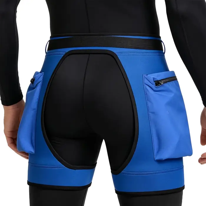 Short de plongée unisexe en néoprène extensible avec grandes poches zippées et fermeture auto-agrippante réglable