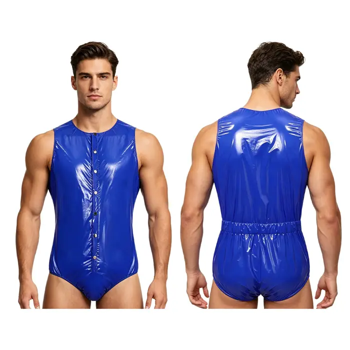 Combinaison de bain imperméable pour homme, sans manches, boutonnée, facile à enfiler, une pièce, ét