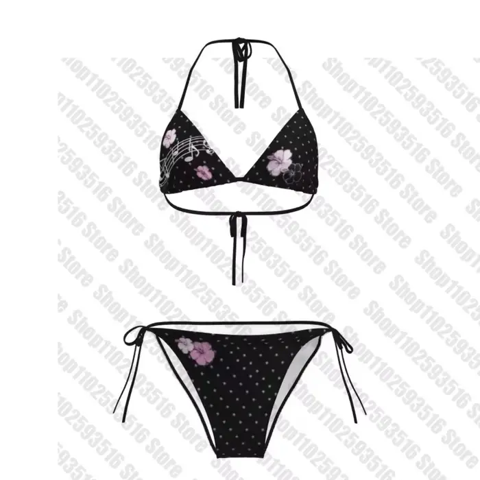 Micro Bikini Femme 2 Pièces Ensemble Maillot de Bain Féminin pour Femmes Courbes Tenue de Plage Tend