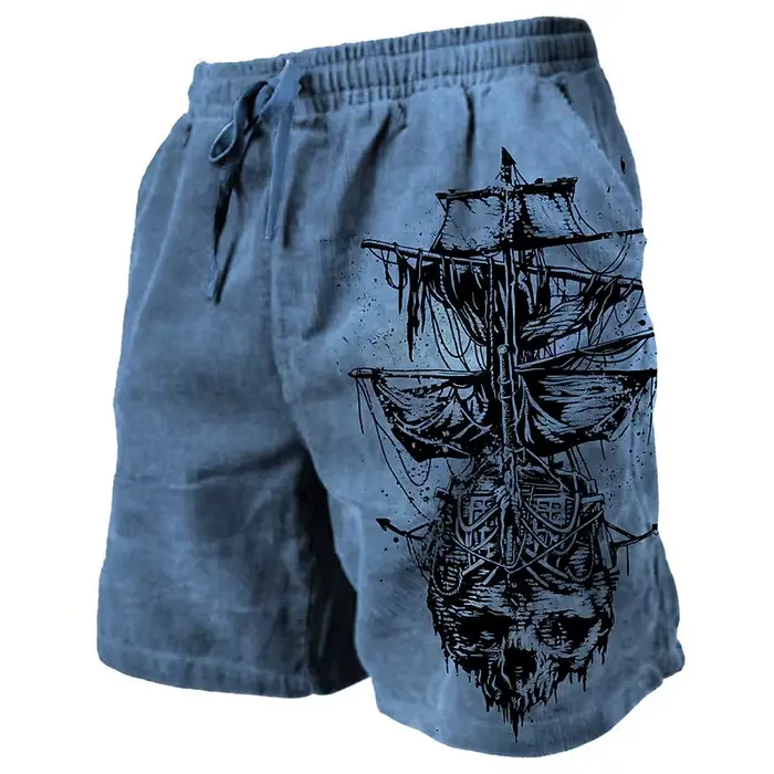 Short de plage Vintage pour hommes, nouvelle rue, cordon de serrage, taille élastique, impression 3D
