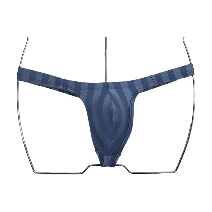 Maillot de bain string pour homme BOYTHOR - Taille basse, bords étroits, rayures verticales, laçage 