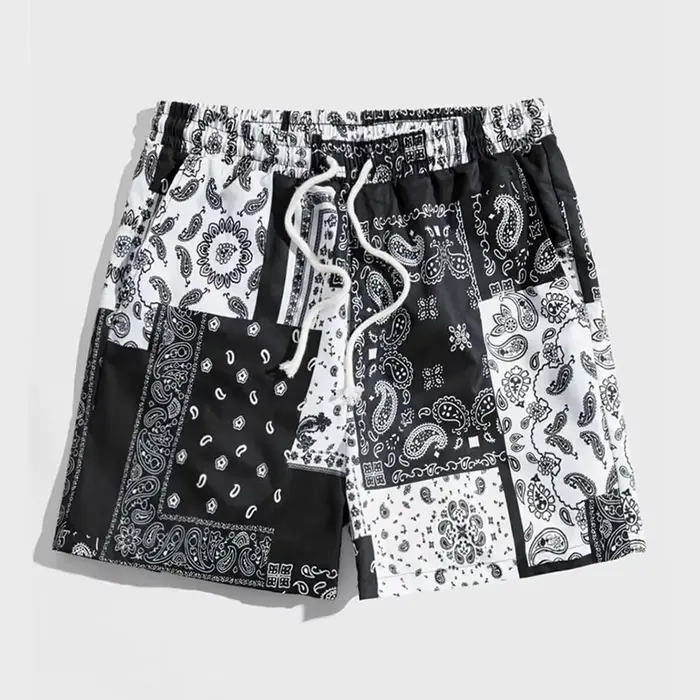 Short de planche graphique Paisley pour hommes, mode d'été, quotidien, décontracté, respirant, cordo
