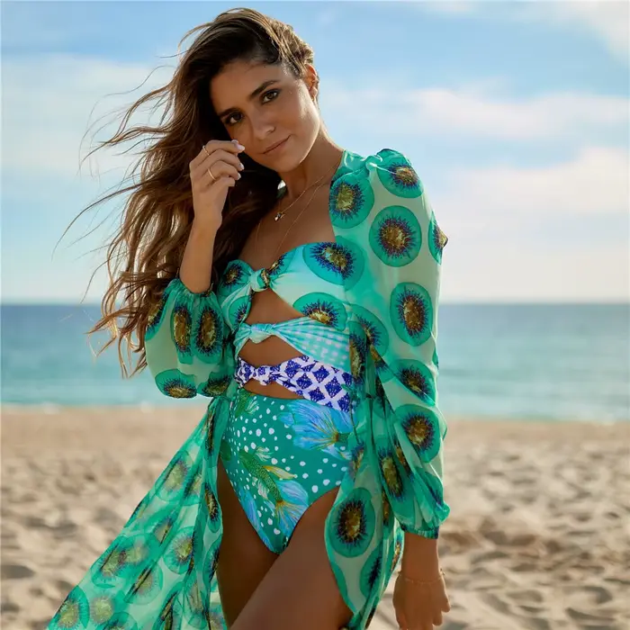 Nouveauté col en v une pièce maillot de bain 2025 Sexy