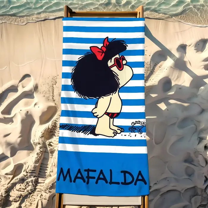 Serviette Mafalda pour la plage, la douche, le bain, les voyages, légère, respectueuse de la peau, p