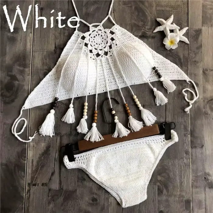 Women Knitted Swimwear Sexy Bikini 2pcs Swimsuit Female Push Up Brazilian Biquini Bathing Suit Thong Bather
