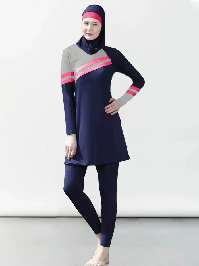 Maillot de bain musulman pour femmes, modeste, burkini, à la mode, couverture complète, conservateur