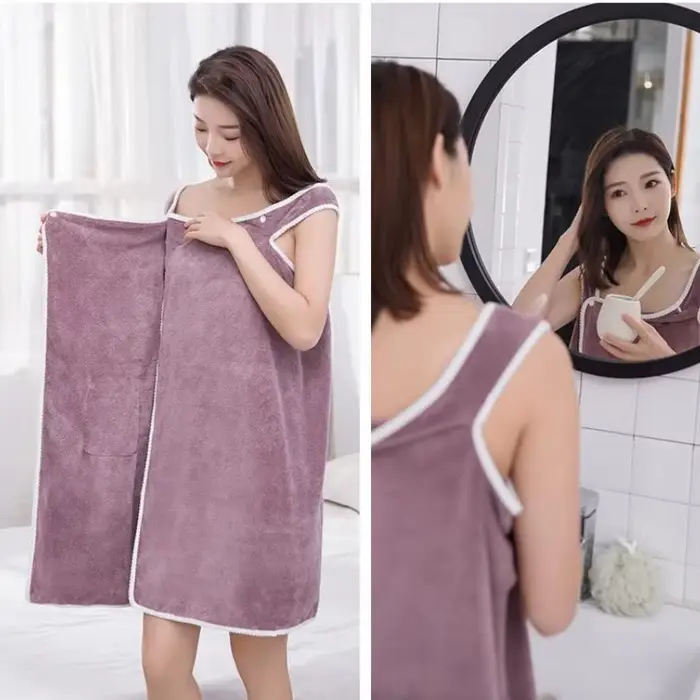 Femmes serviettes de bain douche épaissi peignoir filles portable 145*80 CM séchage rapide bain plage Spa peignoirs femmes serviette de bain