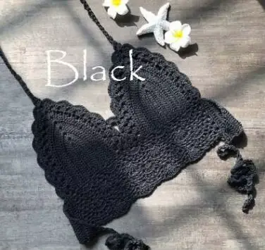 Maillot de bain crocheté pour femmes, haut Sexy en tricot fait à la main, haut court, camisole, sout