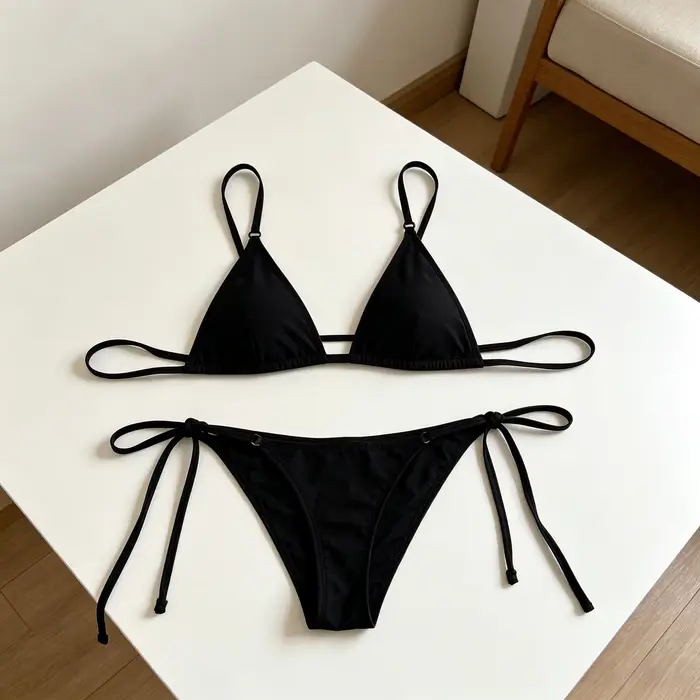 Ensemble de maillot de bain bikini transparent, design mode estival, style serpent, confortable et polyvalent, maillot de bain simple