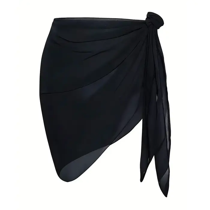 Jupe de plage en mousseline légère pour femme, style bikini, pour les vacances d'été, avec design à 