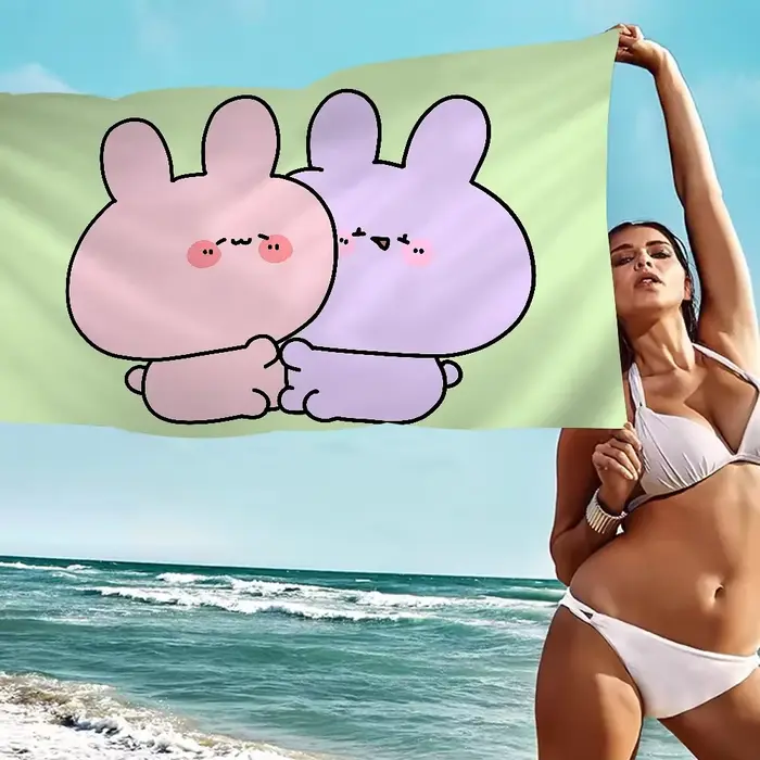 Dessin animé a-samimichan mignon serviette de plage serviettes de bain colorées microfibre séchage r