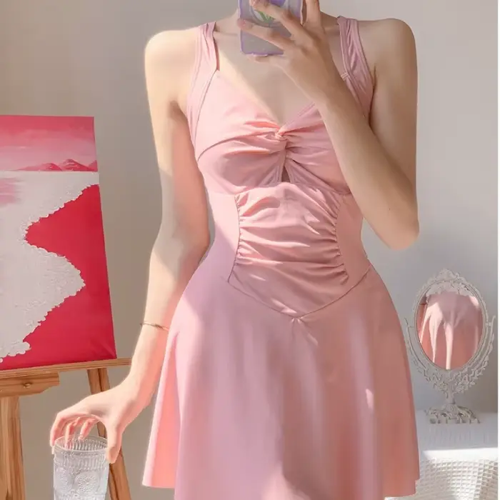 Maillot de bain une pièce sexy à col halter pour femme, élégant, discret, avec effet ventre plat et 