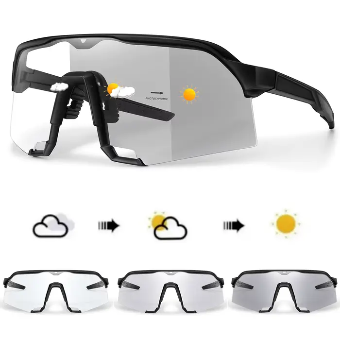 Lunettes de soleil photochromiques pour hommes et femmes, en plein air, vtt, vélo, cyclisme, course 