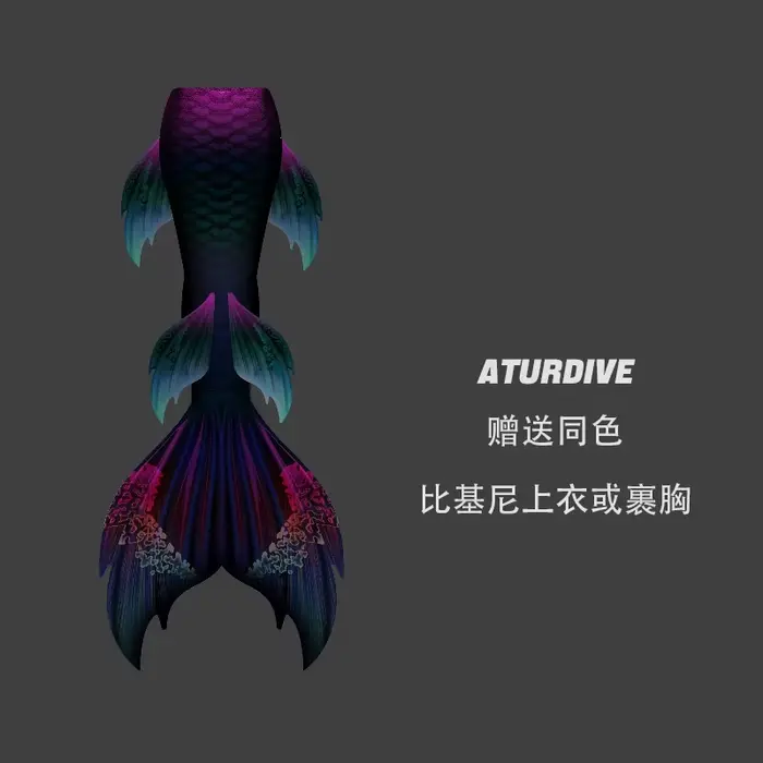 AturDive – maillot de bain queue de poisson sirène, Simulation de graisse élargie, combinaison de sp