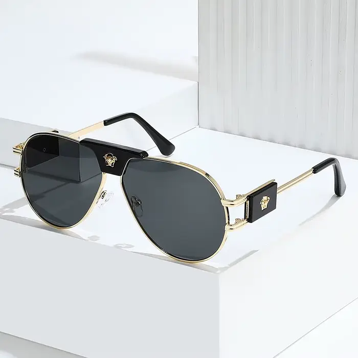 Lunettes de soleil d'aviation classiques pour femmes, marque de styliste, décoration de tête de béta