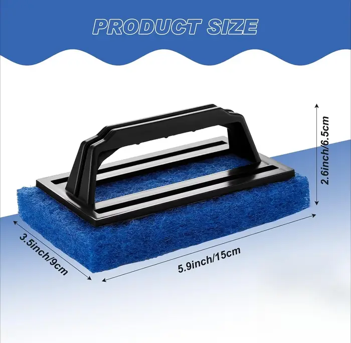 Brosse éponge de nettoyage pour jacuzzi et piscine, accessoire de nettoyage de lignes avec poignée, outil de salle de bain épaissi pour le nettoyage