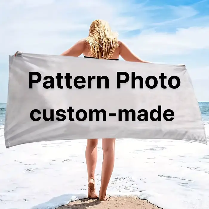 Serviette de plage de bain avec Photo personnalisée 3D, personnalisation d'image drôle, cadeaux de n