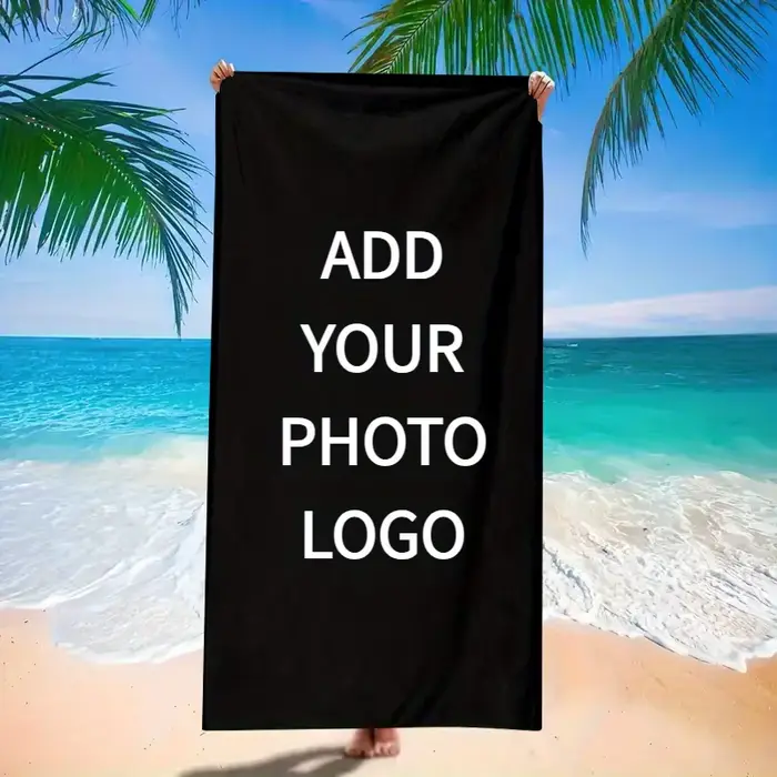 Serviette de plage personnalisée avec photo/logo, serviette de plage surdimensionnée pour le bain, l