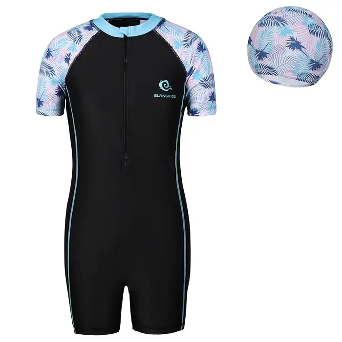 Maillot de bain enfant fille fermeture éclair une pièce costume enfants crème solaire séchage rapide