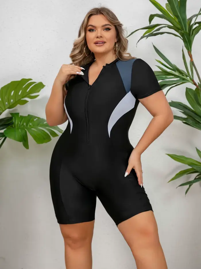 Maillot de bain une pièce pour femmes, grande taille, sport, patchwork, professionnel, vêtements de 