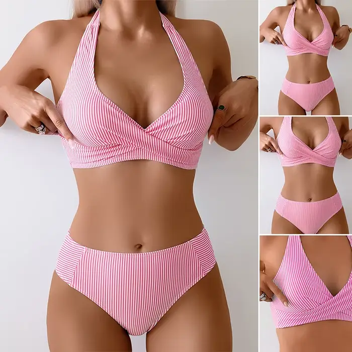 Maillot de bain sexy rayé pour femme
