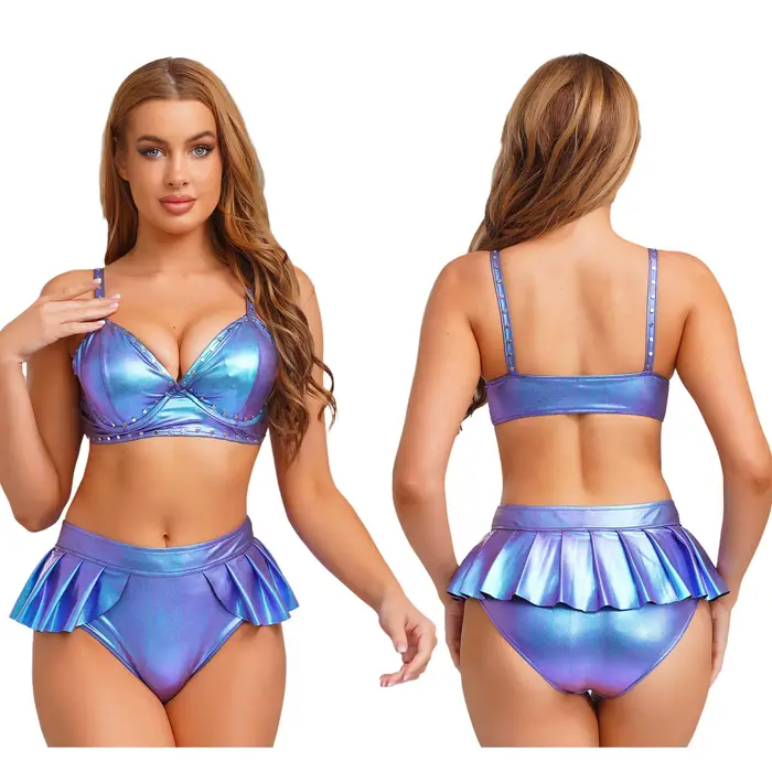Maillots de bain pour femmes Bikini brésilien maillot de bain rembourré à armatures Rivets Triangle 