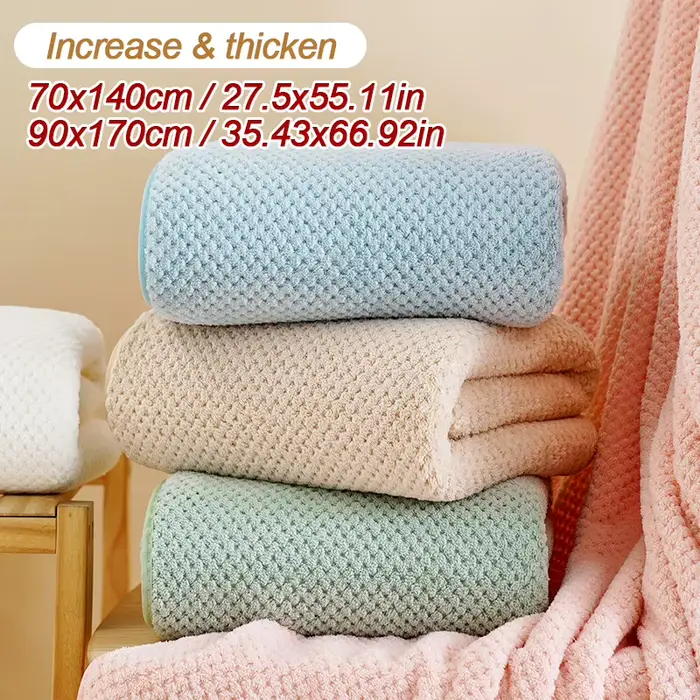 Serviette de bain en velours corail épais de haute qualité