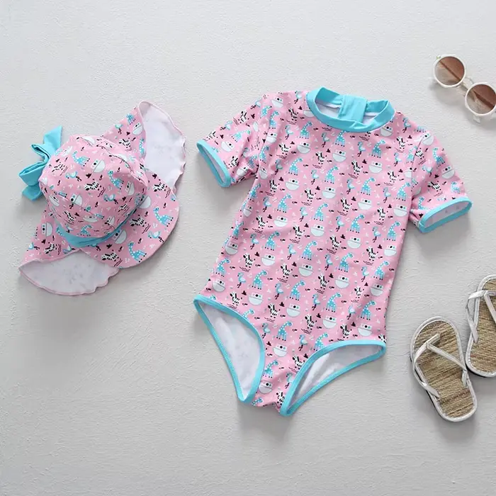 Maillot de bain filles UPF50 Protection UV maillot de bain pour enfants à manches longues été vêteme