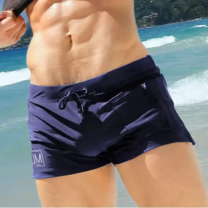 JOCKMAIL Maillot de bain court pour homme, short de bain, slip de bain, short de plage à jambe carré