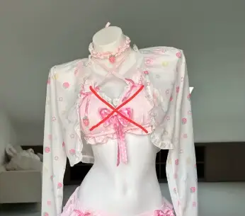 Nouveau Maillot de Bain Une Pièce Femme Été 2026, Motif Fraise Mignon, Nœud et Oreilles de Lapin, po