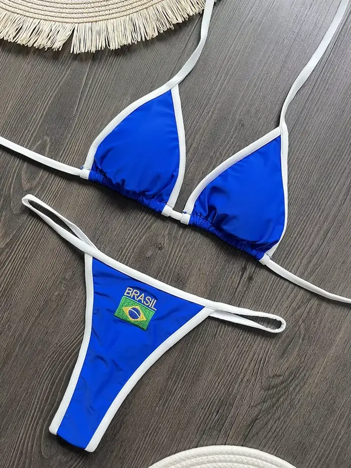 Mini micro bikini brésilien extrême pour femme, ensemble deux pièces, maillot de bain string et halt